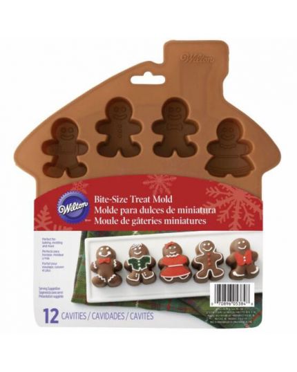 Stampo Silicone Mini Gingerbreads Pan di Zenzero Natale Wilton 12 Cavità