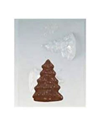 Stampo Pvc per Praline Albero Pino di Natale Martellato 3D 2 Cavità 9cm