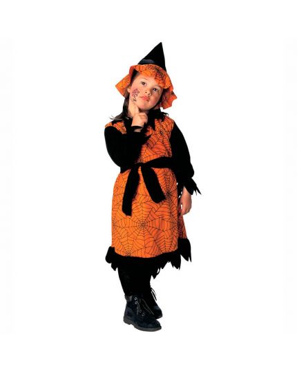 Costume Streghetta dei Ragni Arancio Bambina