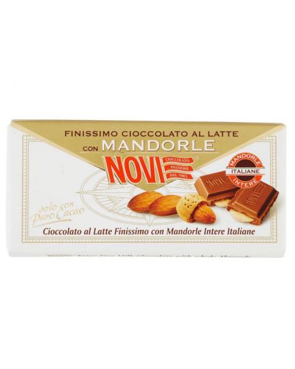 Tavoletta Cioccolato Latte con Mandorle Intere Novi 100gr