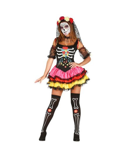 Costume Teschio Messicano Multicolor Donna