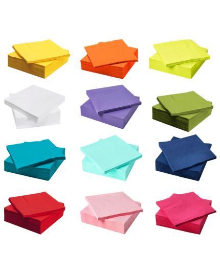 Tovaglioli Carta in Ovatta di Cellulosa 3 Veli Colorati 33x33cm 20pz