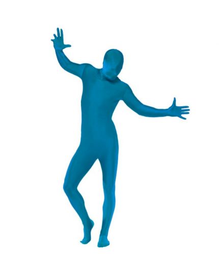 Costume Tuta Blu Aderente con Cappuccio