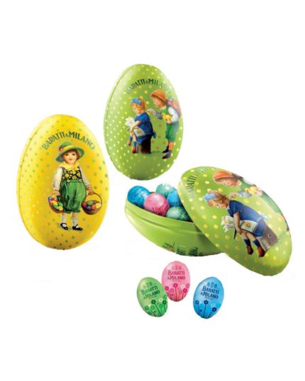 Uovo in Latta Vintage con Ovetti al Cioccolato Assortiti 80g