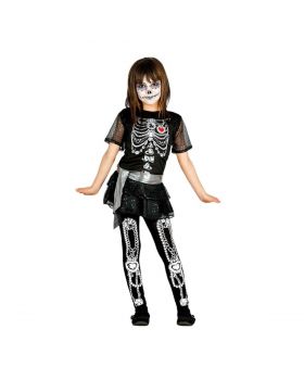 Costume Scheletro Brillante Bambina
