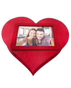 Scatola Cuore San Valentino Con Foto Personalizzata con Baci Perugina Assortiti 350 Gr