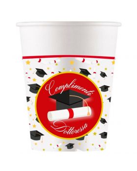 Bicchieri Carta Laurea Complimenti Dottoressa