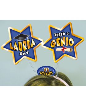 Cerchietto con Antenne Stella Laurea Day Testa di Genio