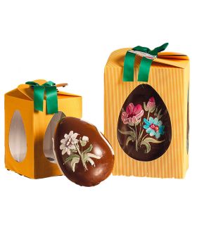 Uovo Pasqua al Cioccolato Fondente Decorato a Mano Masoni 500Gr o 1Kg
