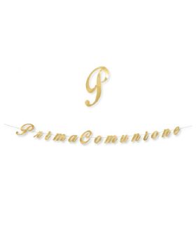 Festone Carta Scritta Prima Comunione Metal Oro
