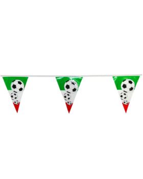 Festone Bandierina Pvc Tricolore Italia con Palloni da Calcio 3,5 Metri