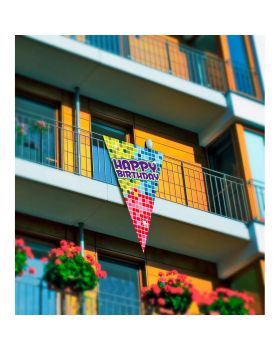 Bandierina Gigante Scenario Happy Birthday Multicolor 90x150cm
