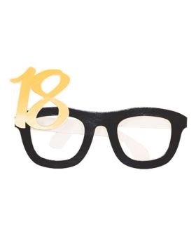 Occhiali Carta 18 Anni Neri con Numero Oro Metal