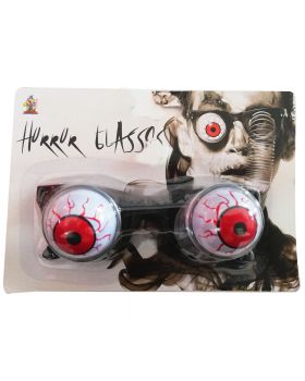 Occhiali Horror Pvc con Occhi Rossi a Molla