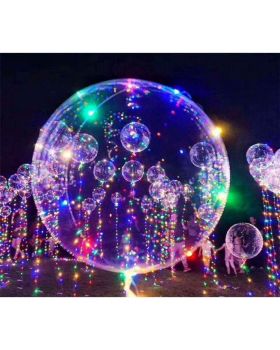 Palloncino Trasparente Crystal 50cm con Luci LED Multicolor 3 Metri