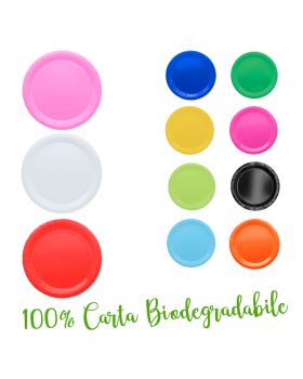 Piattini Dessert in Carta 100% Biodegradabile Colorati Ecolor Scelta Naturale