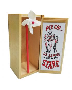 Scherzo Scatola Legno con Sorpresa - Per Chi Sa Sempre da Che Parte Stare 19x8x8cm