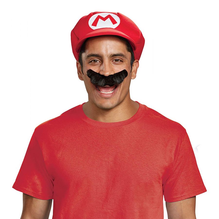Kit Super Mario da adulto cappello e baffi