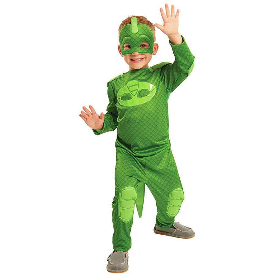 Costume Geco PJ Masks Verde Bambino