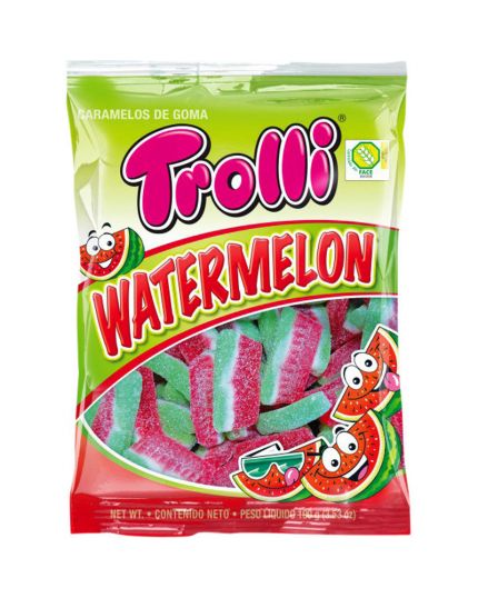 TROLLI - WATERMELON, Caramelle Gommose gusto Anguria 100g