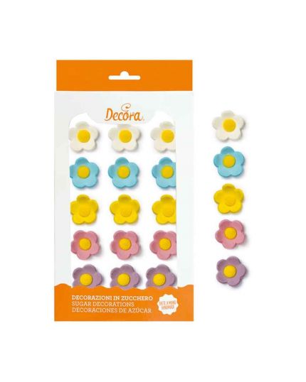 Decorazioni Fiorellini Colorati in Zucchero Decora