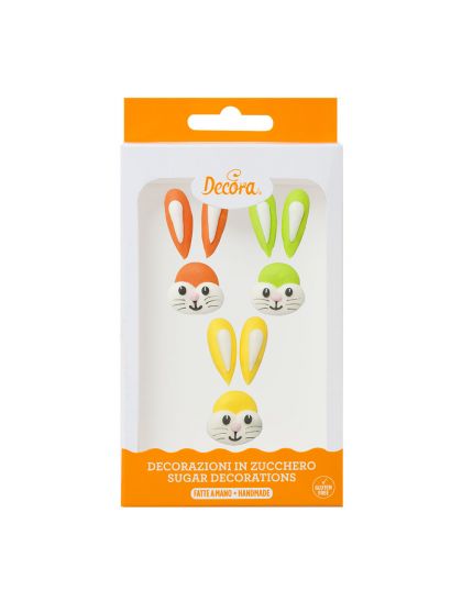 Decorazioni Coniglietti di Pasqua in zucchero Decora