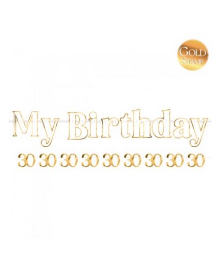 Festone Set My Birthday Numeri Assortiti Bianco e Oro cm 110