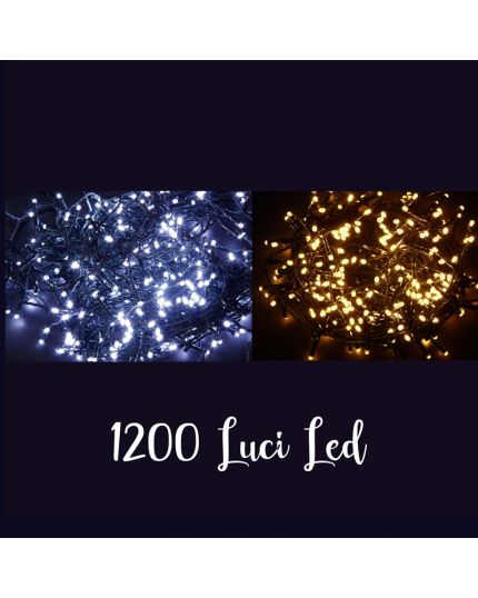 Filo Verde 1200 Luci LED Colorati 48 Metri