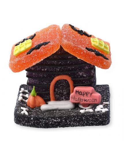 Set Decorazioni Torta in Zucchero e Gelatina Casette Halloween 3 Pz