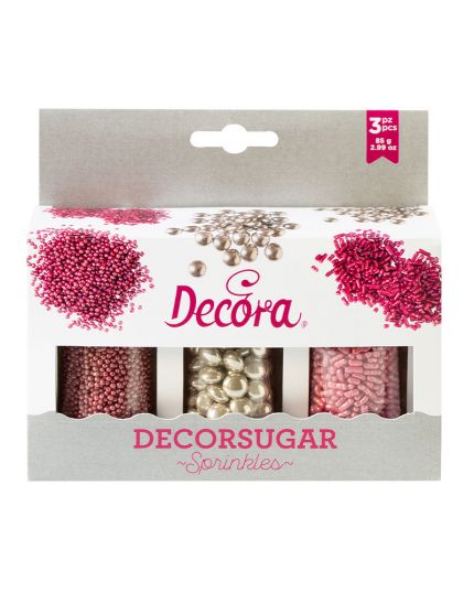 Set Decor Mix argento e rosa Decora 85g