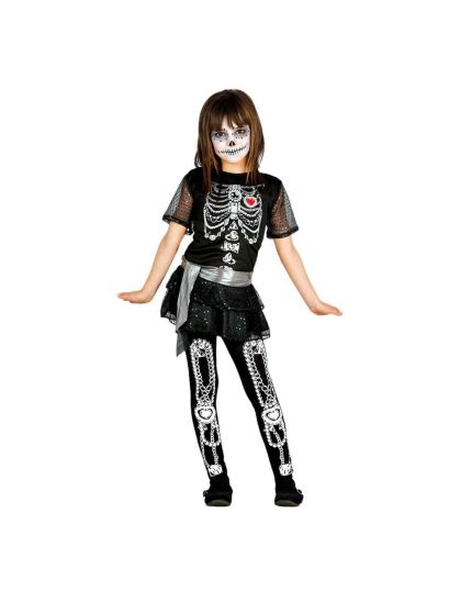 Costume Scheletro Brillante Bambina 
