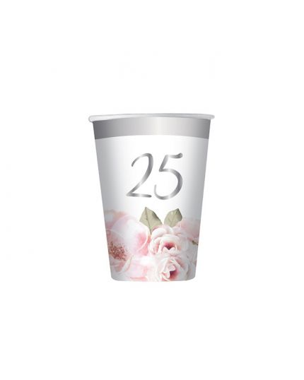 Bicchieri 200 cc 25° Anniversario Floral 8Pz