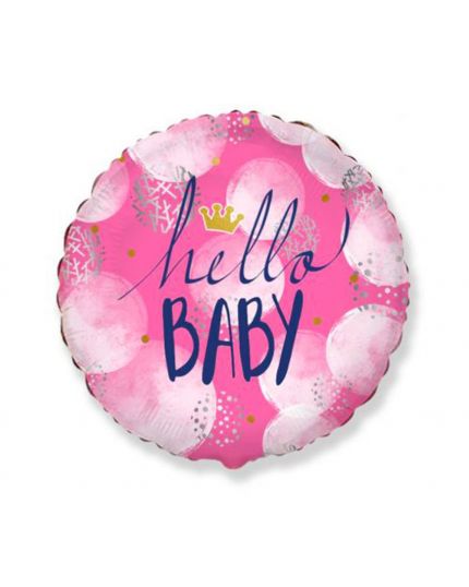 Palloncino Mylar Hello Baby 76Cm Rosa/Celeste  