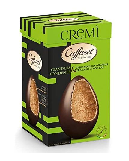 Uovo Pasqua Gianduia Fondente con Crema di Nocciola Granella di Nocciole Caffarel 380 Gr
