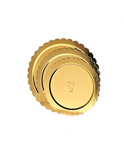 Vassoio Sottotorta Oro Circolare Dimensioni Assortite 5 Pz