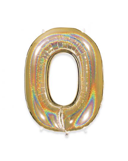 Palloncino Mylar Numero Oro Glitter 102cm