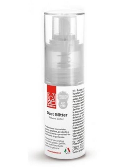 Colorante Alimentare Dust Glitter Spray in Polvere Argento e Oro Modecor 10g