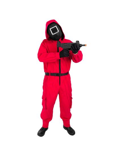 Kit Completo Costume Squid Game Tuta Maschera Fucile 