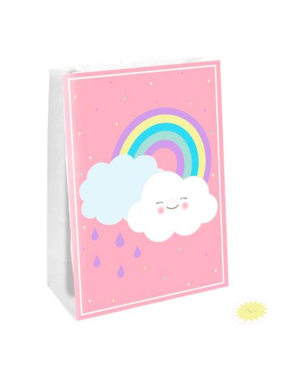 Bustine Regalo Carta Arcobaleno 4Pz