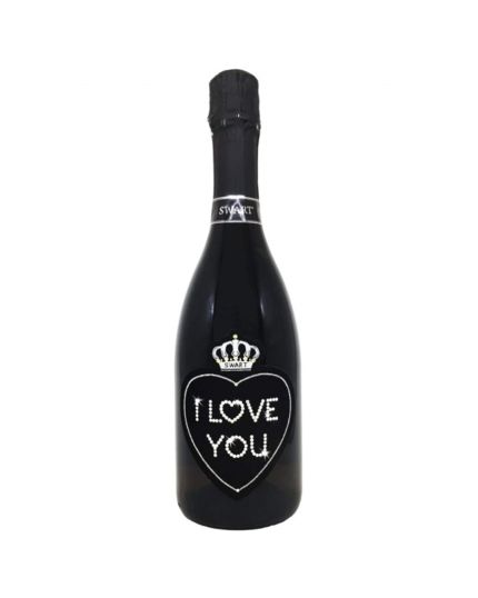 Vino Spumante I Love You con Strass Swarovski Swart 75cl