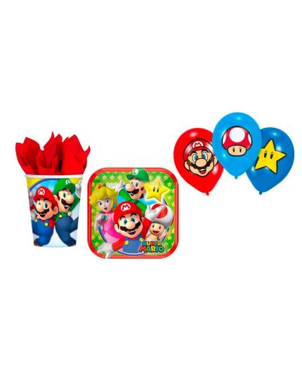 KIT N 43 SUPER MARIO RUN COORDINATO TAVOLA COMPLEANNO IRPot 