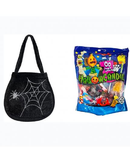 Kit Halloween Borsa Ragnatela + Caramelle Halloween Assortite 280Gr