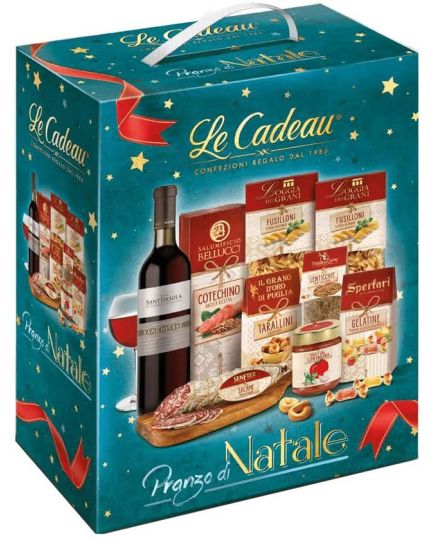 Cesto Shopper Natalizio Pranzo di Natale Le Cadeau 9 Pezzi