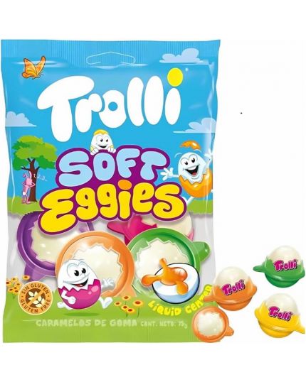 Caramelle Gommose Ripiene a Forma di Ovetto Pasquale Trolli Easter  Confezione da 75 gr
