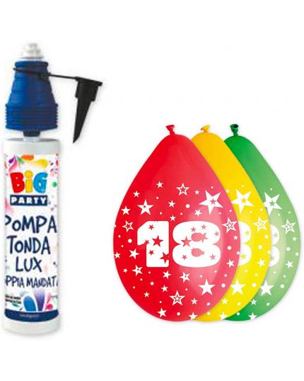 Kit Pompa con Palloncini in Lattice Colorati con Numero