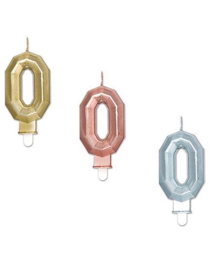 Candelina Diamant Argento Metal / Oro Metal /  Rosa Gold Numero da 0 a 9