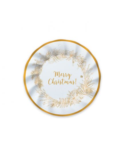 Piattini Dessert Carta Natalizi Christmas Gold