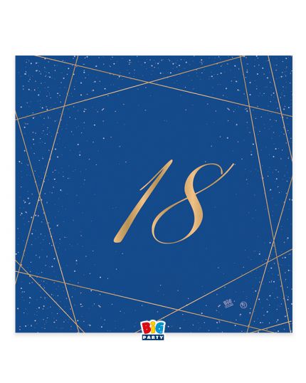 Tovaglioli Carta Anni Blue Gold - 18, 30, 40, 50, 60 Anni