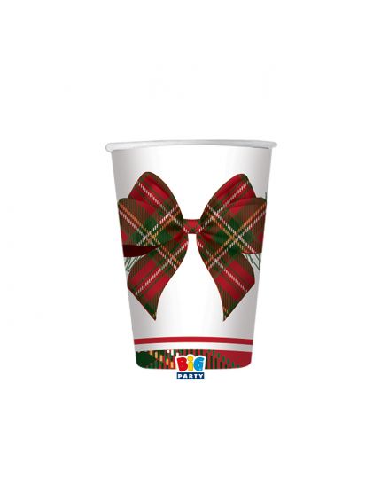 Bicchieri Carta Natalizi Tartan Holly 