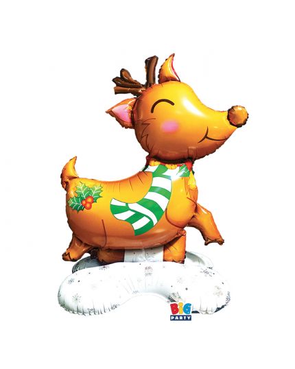 Maxi Palloncino Mylar 3D  Natalizio Funny Reindeer 120x47 cm